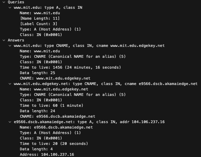 DNS response 1